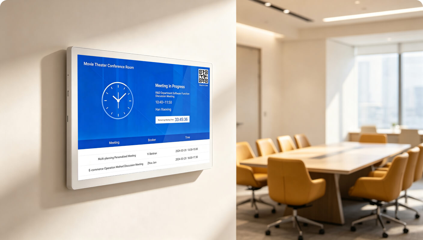 Meeting room doorplate display