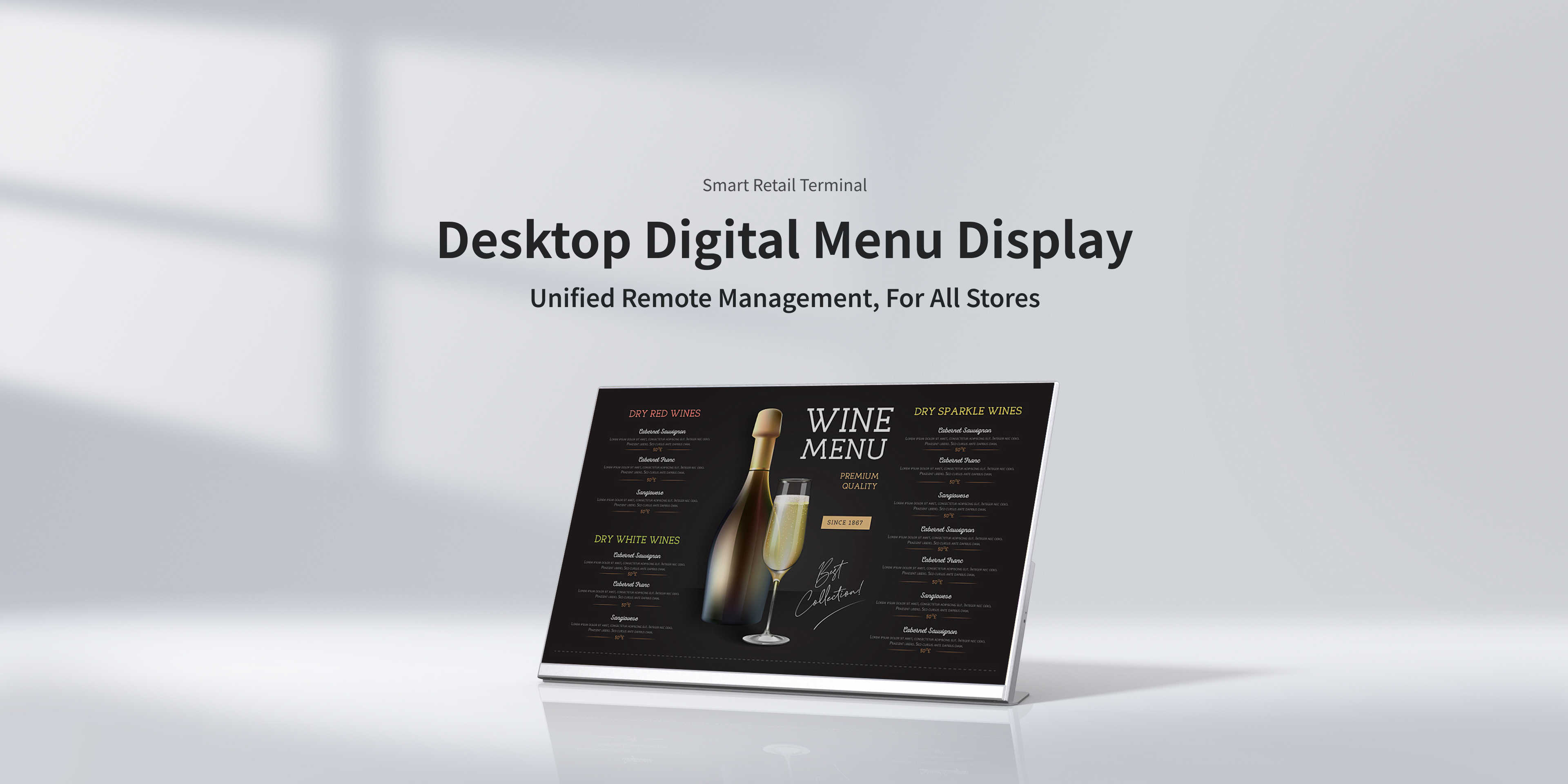 Desktop digital menu display